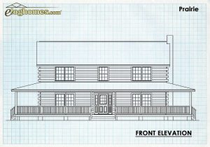 Log Home Front Elevation - Prairie