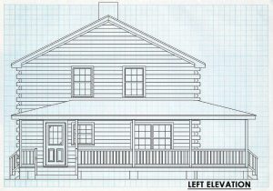 Log Home Left Elevation - Prairie