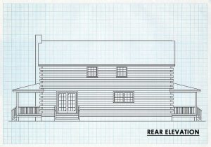 Log Home Rear Elevation -  Prairie
