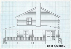 Log Home Right Elevation - Prairie