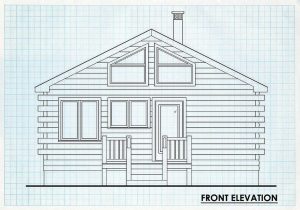 Log Cabin Home Front Elevation - Ravenna