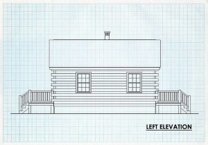 Log Cabin Home Left Elevation - Ravenna