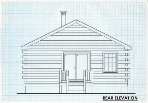 Log Cabin Home Rear Elevation - Ravenna