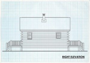 Log Cabin Home Right Elevation - Ravenna