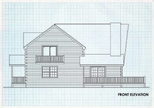 Log Home Front Elevation - Ravenwood