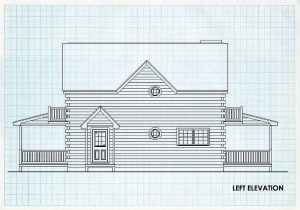 Log Home Left Elevation - Ravenwood