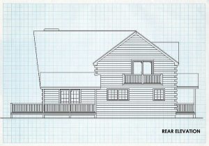 Log Home Rear Elevation - Ravenwood