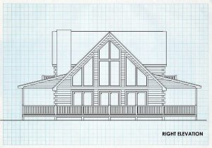 Log Home Right Elevation - Ravenwood