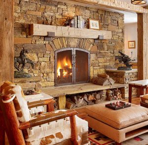 Log Home Living Room - Redoak