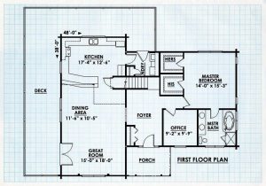 Log Home First Floor Plan -  Redoak