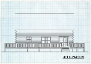 Log Home Left Elevation - Redoak