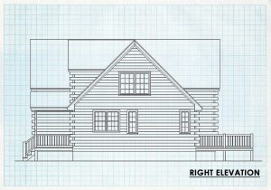 Log Home Right Elevation - Redoak