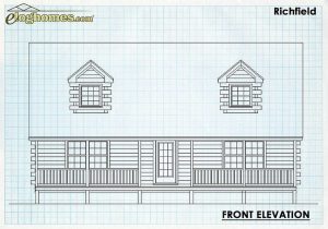 Log Home Front Elevation - Richfield