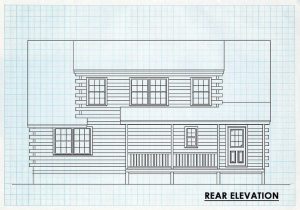 Log Home Rear Elevation - Richfield