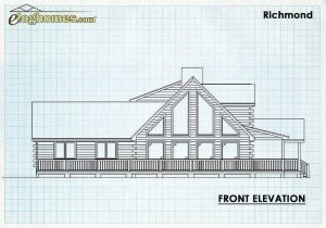 Log Home Front Elevation - Richmond