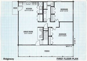 Log Home First Floor Plan - Ridgeway