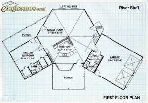 Log Home First Floor Plan - River Bluff