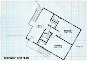 Log Home Second Floor Plan - River Bluff