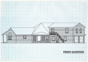 Log Home Front Elevation - River Bluff