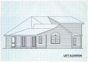 Log Home Left Elevation - River Bluff