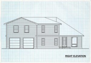 Log Home Right Elevation - River Bluff