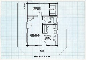 Log Cabin First Floor Plan - River Front