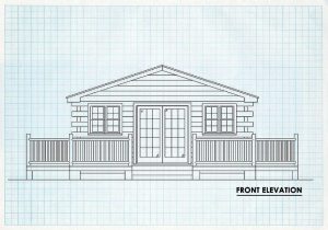 Log Cabin Front Elevation - River Front