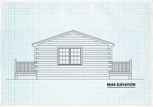 Log Cabin Rear Elevation - River Front