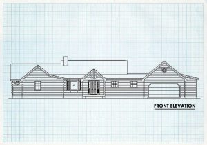 Log Home Front Elevation - River View