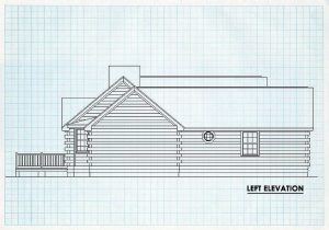 Log Home Left Elevation - River View