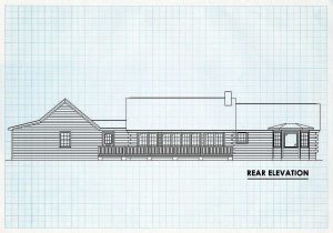 Log Home Rear Elevation - River View