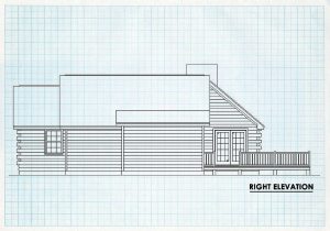 Log Home Right Elevation - River View