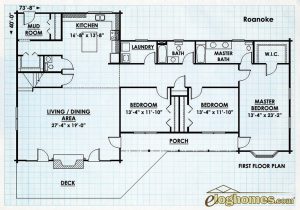 Log Home First Floor Plan - Roanoke