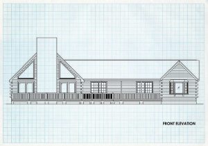 Log Home Front Elevation - Roanoke