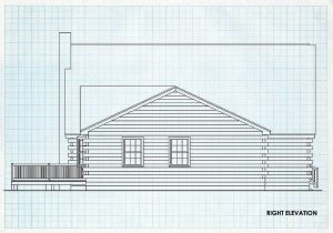 Log Home Right Elevation - Roanoke