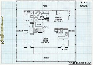 Log Home First Floor Plan - Rock Castle
