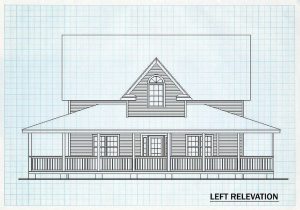 Log Home Left Elevation - Rock Castle