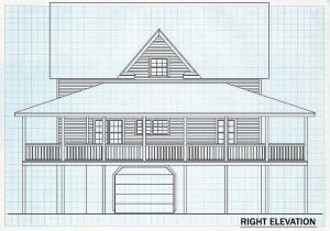 Log Home Right Elevation - Rock Castle