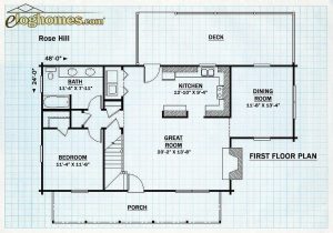 Log Home First Floor Plan - Rosehill