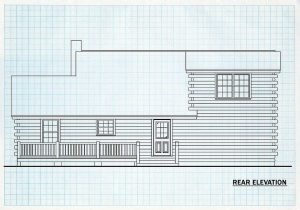 Log Home Rear Elevation - Rosehill