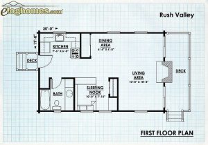 Log Cabin First Floor Plan - Rush Valley