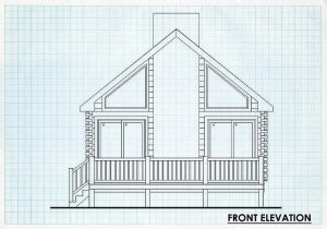 Log Cabin Front Elevation - Rush Valley