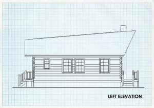 Log Cabin Left Elevation - Rush Valley