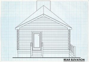 Log Cabin Rear Elevation - Rush Valley