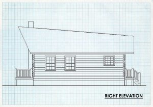 Log Cabin Right Elevation - Rush Valley