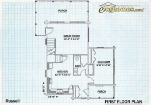 Log Home First Floor Plan - Russell