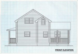 Log Home Front Elevation - Russell