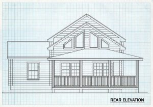 Log Home Rear Elevation - Russell