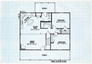 Log Home First Floor Plan - Sandy Creek