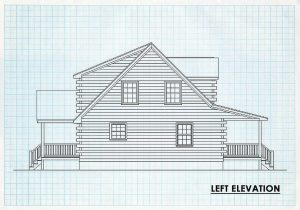 Log Home Left Elevation - Sandy Creek